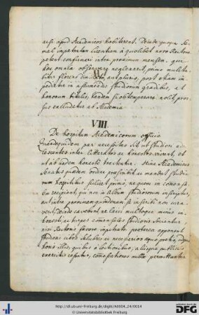 [fol. 6] De hospitium academicorum officio