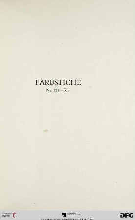 Farbstiche (Nr. 211-319)