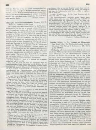 234-235 [Rezension] Thielicke, Helmut, Vernunft und Offenbarung