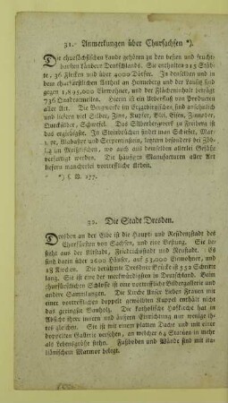 31. Anmerkungen über Chursachsen