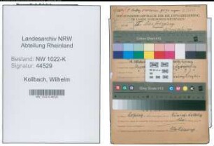 Entnazifizierung Wilhelm Kollbach , geb. 11.10.1891 (Schneider)