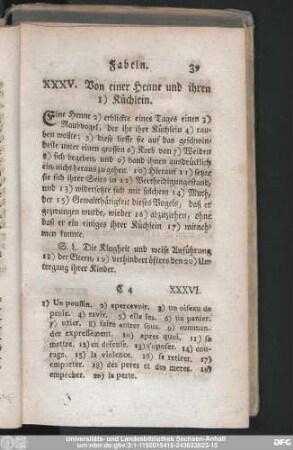 XXXV. Von einer Henne und ihren Küchlein.