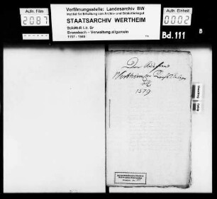 Ausstand wertheimischer Reichsanlagen