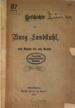 Geschichte der Burg Landstuhl, vom Beginn bis zum Verfall