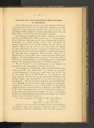 Resultate der meteorologischen Beobachtungen in Amedjowe.