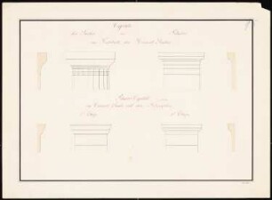 Schauspielhaus auf dem Gendarmenmarkt, Berlin: Säulen- und Pfeilerdetails von Konzertsaal und Nebensälen