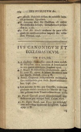 Ius canonicum et ecclesiasticum.