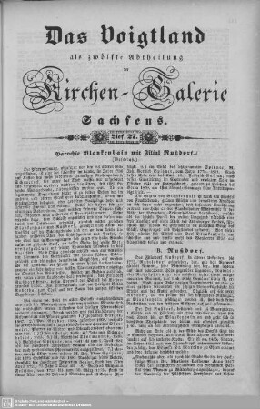 Parochie Blankenhain mit Filial Rußdorf (Beschluß), Brambach, Syrau : 27. Lieferung