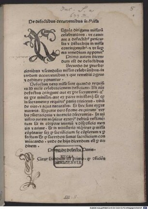 De defectibus occurrentibus in missa