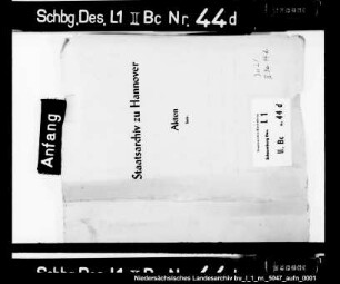 Prozeß der Armgard, Witwe des Claus von Rottorf, und des Adolf von Rottorf gegen den Grafen zu Holstein-Schaumburg wegen der Hudegerechtigkeit in der Hülseder Mark