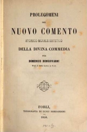 Nuovo comento della divina commedia (del Dante), 1