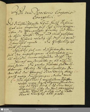 Von dem Directorio Corporis Evangelii