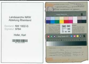 Entnazifizierung Karl Hofer, geb. 22.09.1898 (Chemiker)