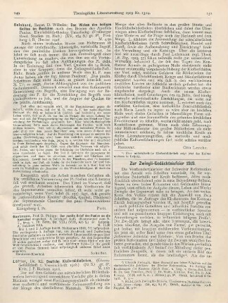 150-152 Zur Zwingli-Gedächtnisfeier 1919