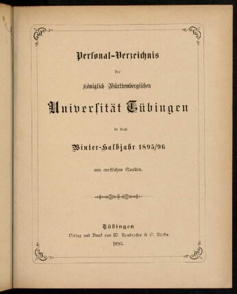 Studierendenverzeichnis 1895/96