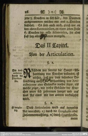 Das II Capitel. Von der Articulation