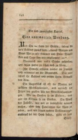 Ein und zwanzigstes Kapitel. Eine unerwartete Wendung.
