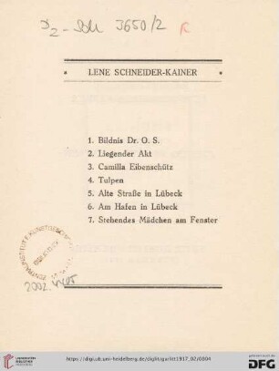 Lene Schneider-Kainer (Nr.1-41)