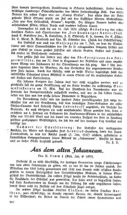 Aus dem alten Johanneum.