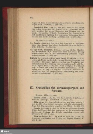 IX. Krankheiten der Verdauungsorgane und Annexen