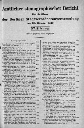 Sitzung 37, 23. Oktober 1930