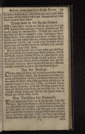Bey Verlesung des Evangelii.