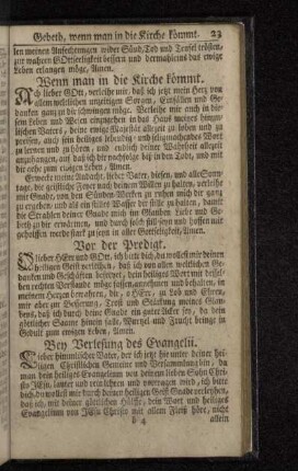 Bey Verlesung des Evangelii.