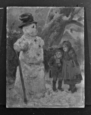 Schneemann mit zwei Kindern