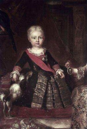 Kronprinz Karl Franz Joseph von Neapel und Sizilien und Prinzessin Marie Therese von Sizilien, spätere Kaiserin als Kinder