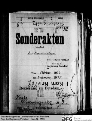 Haushaltspläne, Verwaltungsberichte und Kreisvermögen des Kreises Westprignitz