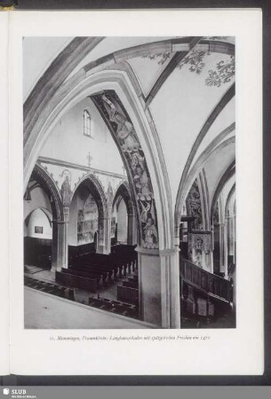 Memmingen, Frauenkirche, Langhausarkaden mit spätgotischen Fresken um 1470