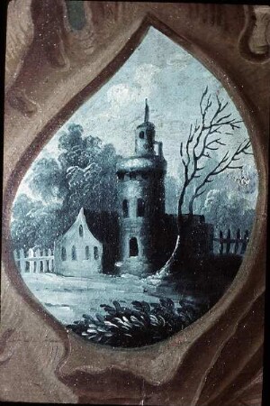 Kartusche mit Landschaft (unter dem Bild: Jupiter und Callisto)