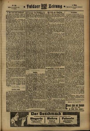 Zweite Ausgabe vom Freitag, den 15. September 1911.