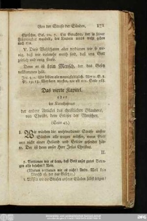 Das vierte Kapitel. oder im Katechismus der andere Artickel des christlichen Glaubens, von Christo, dem Erlöser der Menschen.
