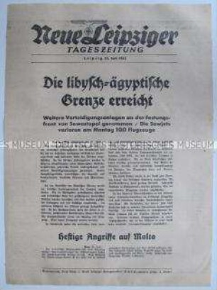 Extrablatt der "Neuen Leipziger Tageszeitung" u.a. zu den Kampfhandlungen um Sewatopol