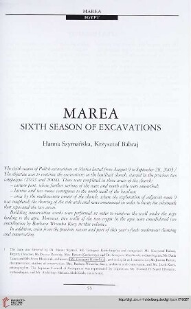 17: Marea : sixth season of excavations
