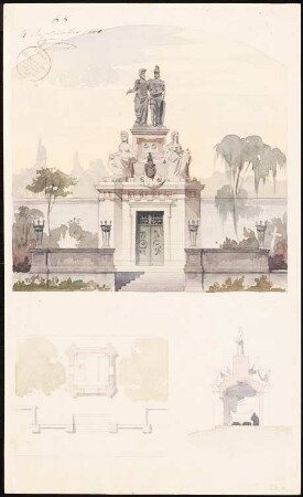 Grabmonument: Grundriss, Schnitt, Ansicht