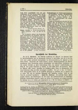 Sprechstelle der Redaktion
