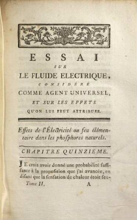 Essai Sur Le Fluide Électrique, Considéré Comme Agent Universel, 2