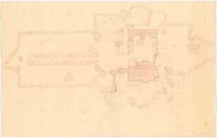Hakeburg (Wohnsitz des Reichspostministers), Kleinmachnow: Umgestaltung des Parkes: Lageplan mit Gartenplan 1:200