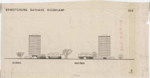 Schneider - Esleben, Paul; Moers - Rheinkamp; Rathaus, Erweiterung - Ansicht