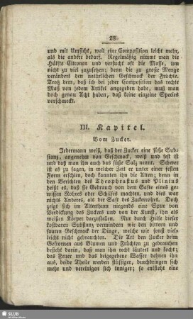III. Kapitel. Vom Zucker