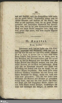 III. Kapitel. Vom Zucker