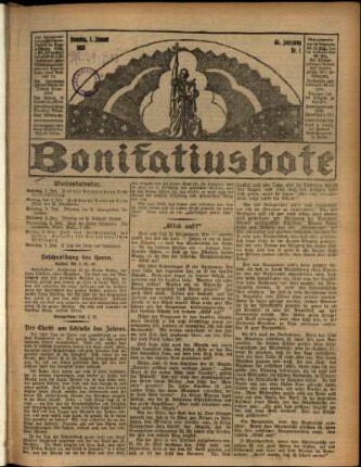 Erste Ausgabe vom Sonntag, den 01. Januar 1928.