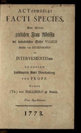 Actenmäßige facti species