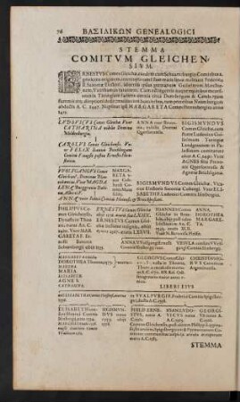 Stemma Comitum Gleichensium.
