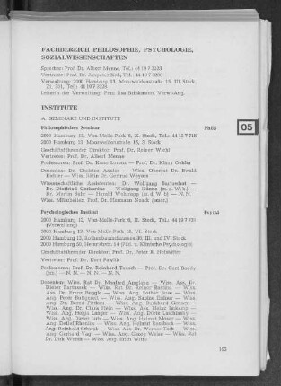 Fachbereich Philosophie, Psychologie, Sozialwissenschaften