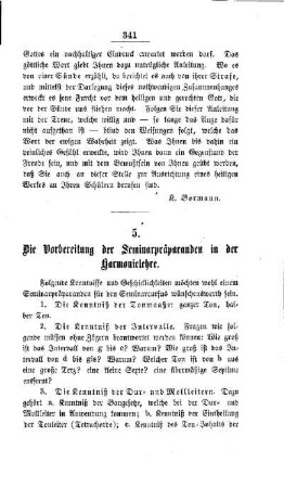 Die Vorbereitung der Seminarpräparanden in der Harmonielehre