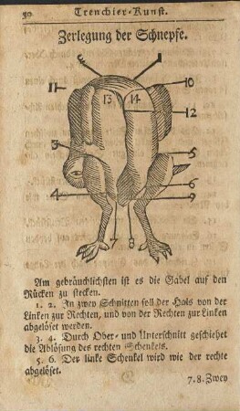 Zerlegung der Schnepfe.