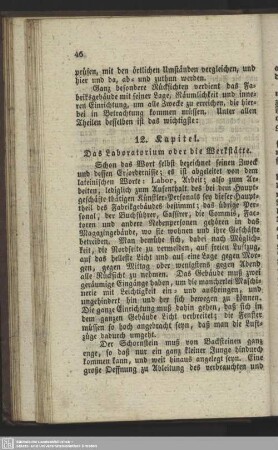 12. Kapitel. Das Laboratorium oder die Werkstätte
